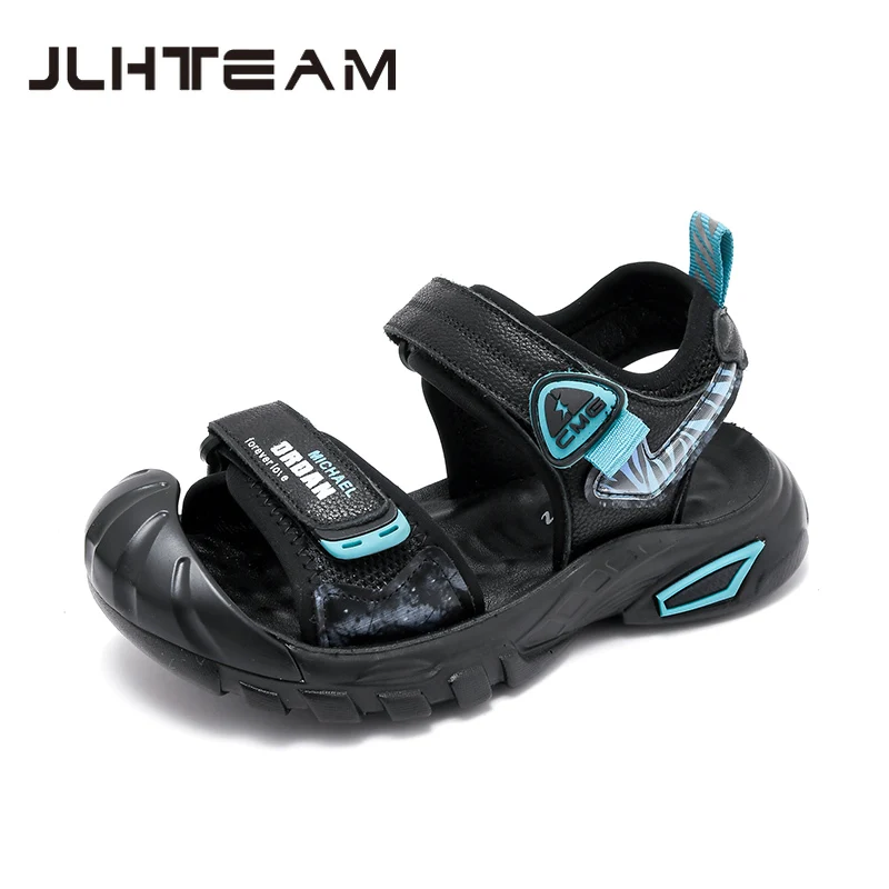 

Cosed Toe Sandals For Kids Child Summer New 2022 Baby Boys Children's Jelly Genuine Leather Beach Shoes Slippers Water