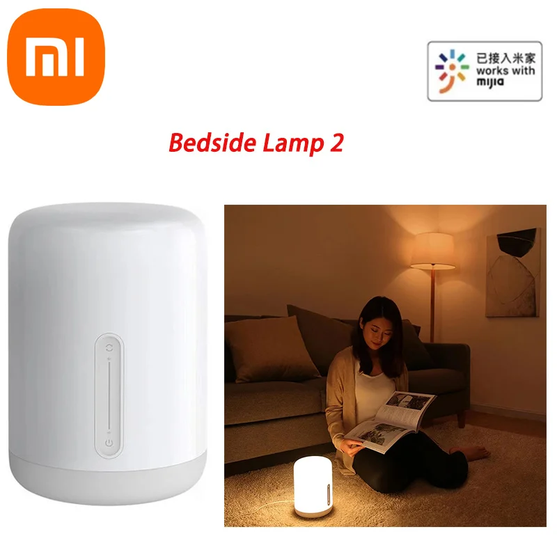 

Origianl Xiaomi Mijia Bedside Lamp 2 Smart Light Voice Control Touch Switch Mi home App Led bulb For Apple Homekit Siri H30