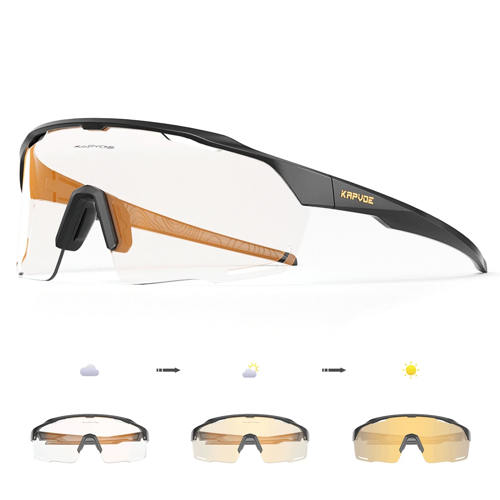 Солнцезащитные очки Kapvoe мужские фотохромные для велоспорта синие с фотохромными