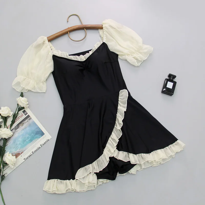 Swimsuit Female Conservative Skirt-style One-piece Boxer One Piece Cover Belly Slimming Hot Spring Hotel Student Style