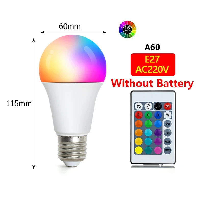 

RGB светодиодные лампы YORYZENG E27 7/9/12 Вт