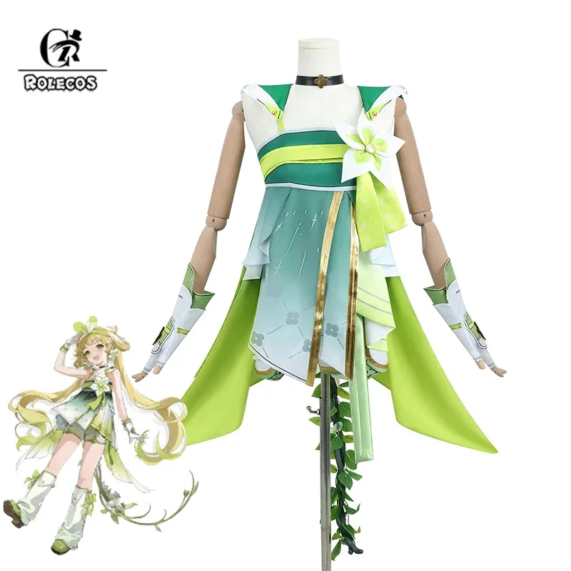 FC6ROLECOS Game Wuthering Waves Verina Косплей Костюм Spectro Врожденный резонатор Зеленое Платье
