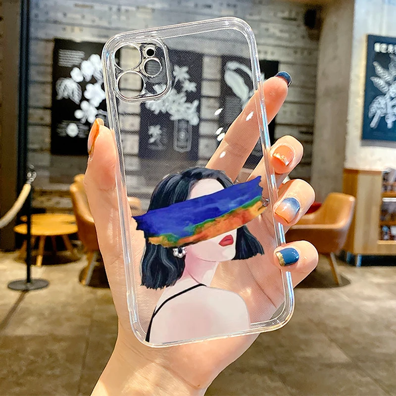 Красивый чехол для телефона с граффити девушек iPhone 11 12 13 Pro 14 Max Mini X XR XS 6 6S 7 8 Plus SE 2020
