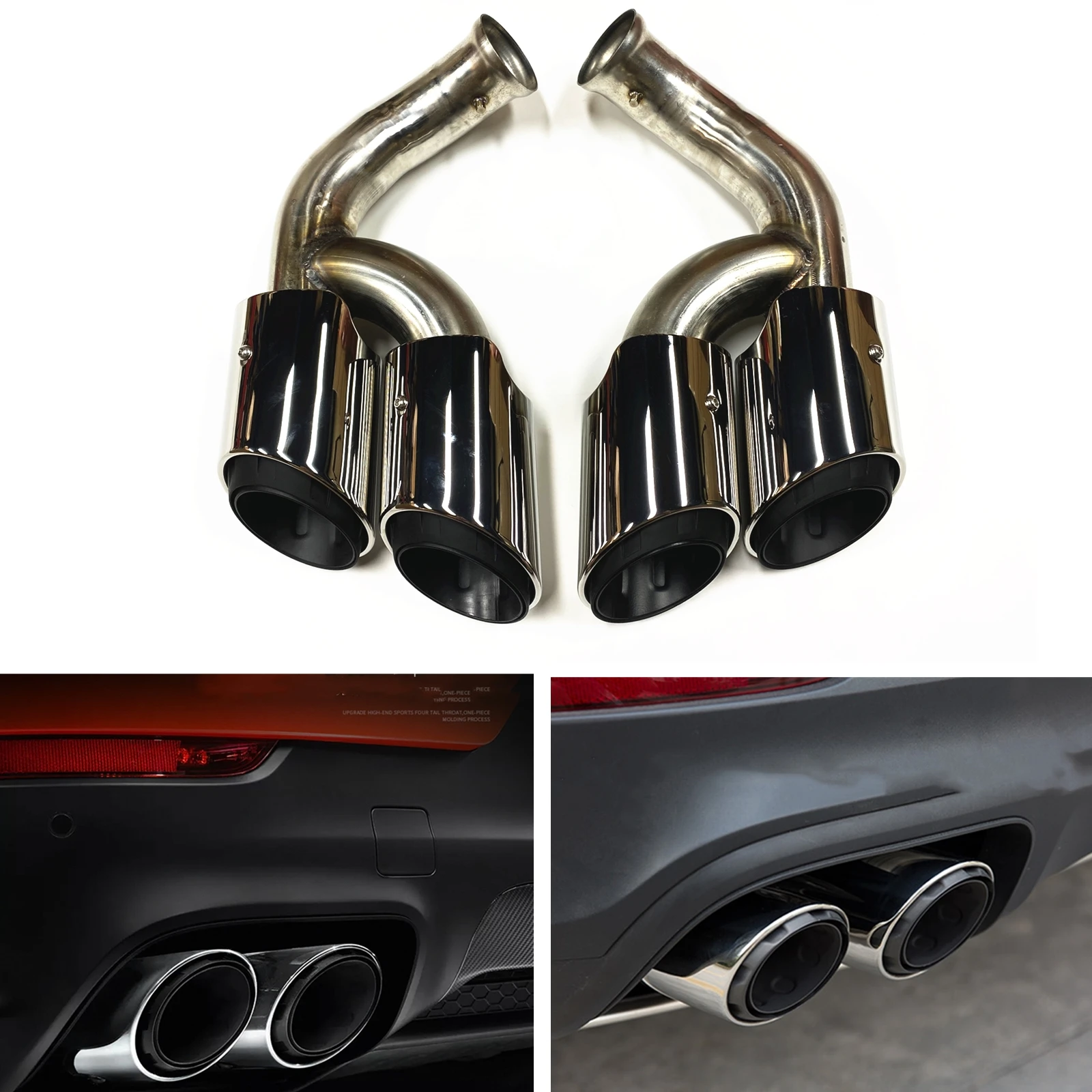 

Car Rear Vent Exhause Air Outlet Duct Tail Exhaust Pipe Muffler Tips For Porsche Cayenne V6 2015 2016 2017
