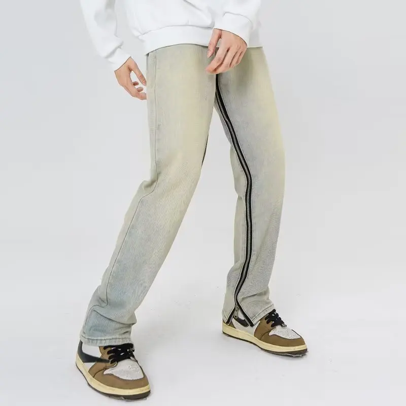 Винтажные женские прямые мешковатые джинсы-карго Y2k со средней талией