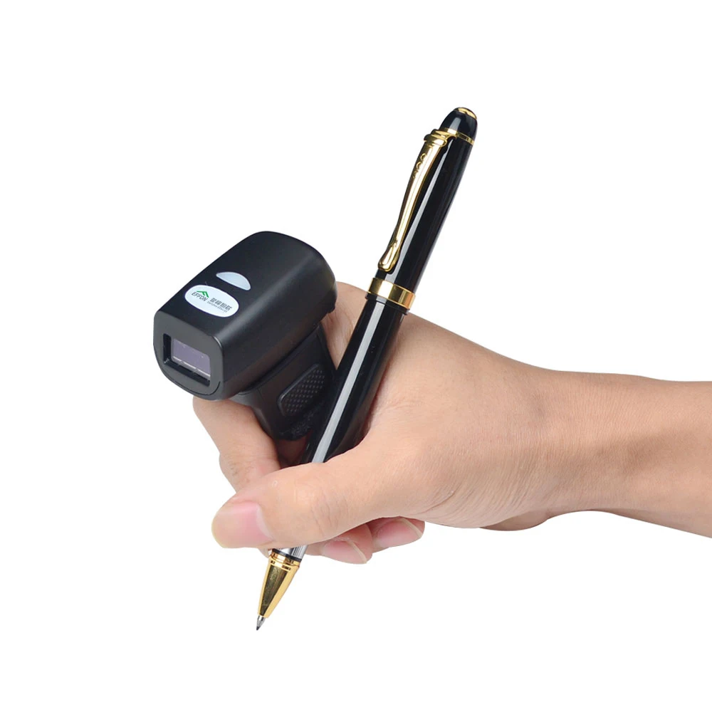 Фото Беспроводной сканер штрих-кодов и QR-кодов Effon FS03 с кольцевым креплением, USB, аккумулятор 500 мАч, совместимость с Android, iOS, Windows, в наличии №5