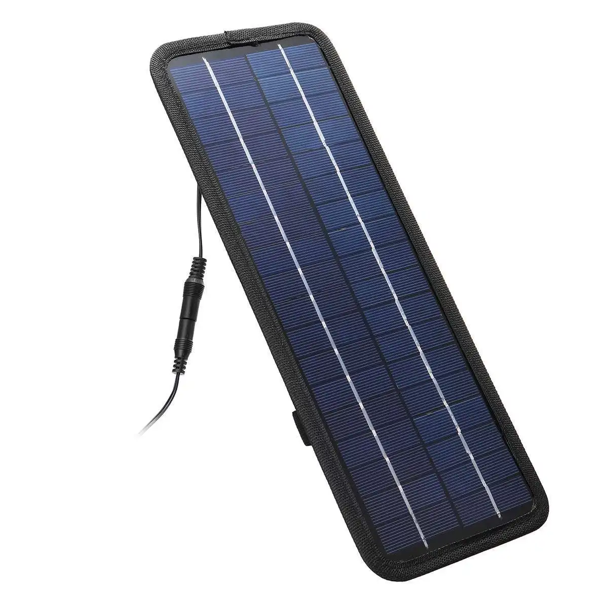 

5W 18V DC Output Monocrystalline Solar Panel Charger With Car Cigarette Lighter Plug + Battery Charging Alligator Clip Cable 5W