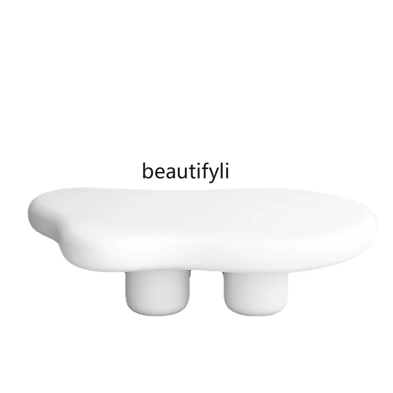 

zqNordic Irregular Cloud Tea Table French Creative Cream Series Living Room Tea Table Silent Style