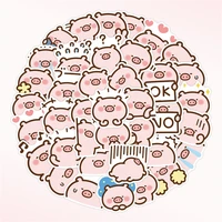 103050pcs pink pig cartoon diy exquisite graffiti stickers suitable for scrapbooking suitcase stationery stickers wholesale
