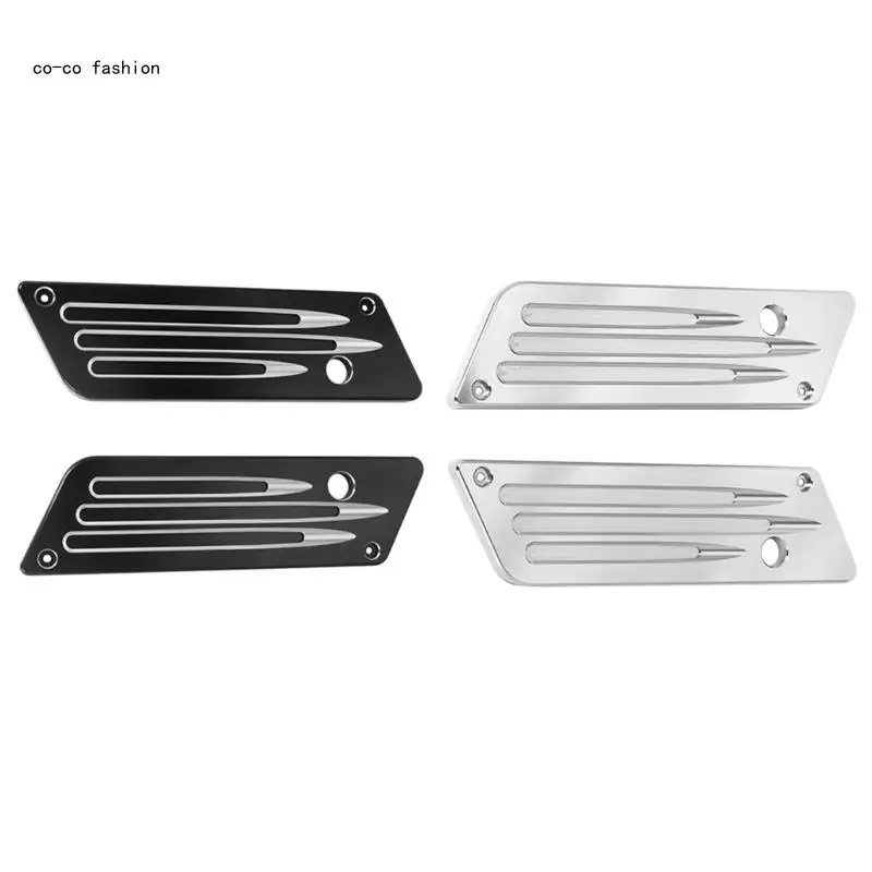

517B Industrial Grade Saddlebag Outer Lid Hinge Covers Aluminum Alloy Decorative Covers Black/Electroplated 1 Pair