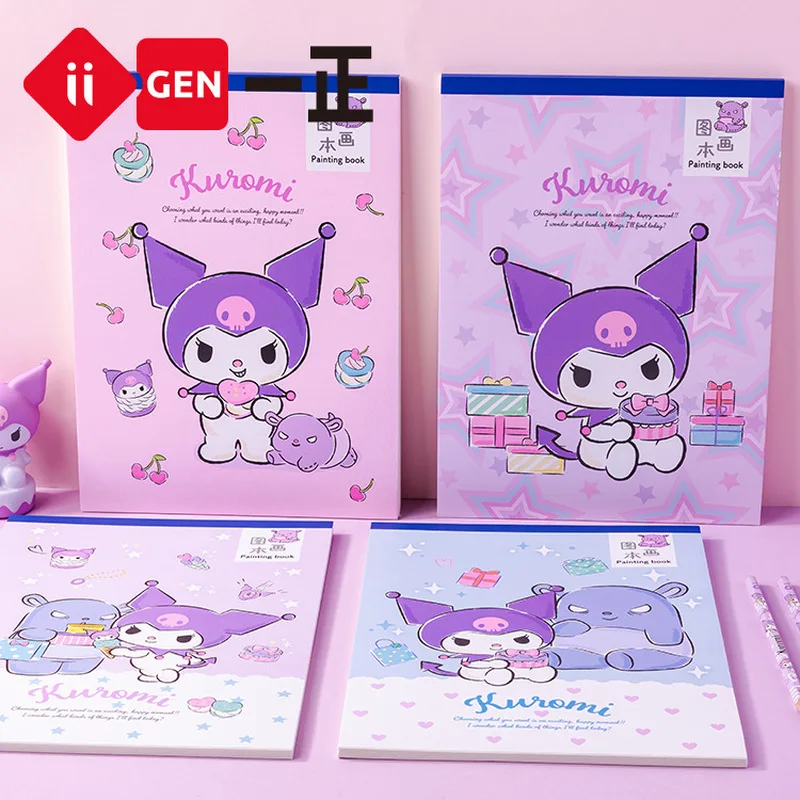 

Новые канцелярские принадлежности Yizhegn, совместный фирменный изображение Sanrio Anime Kuromi, симпатичная детская книга с рисунками для детского сада, белая бумага, книга с рисунками