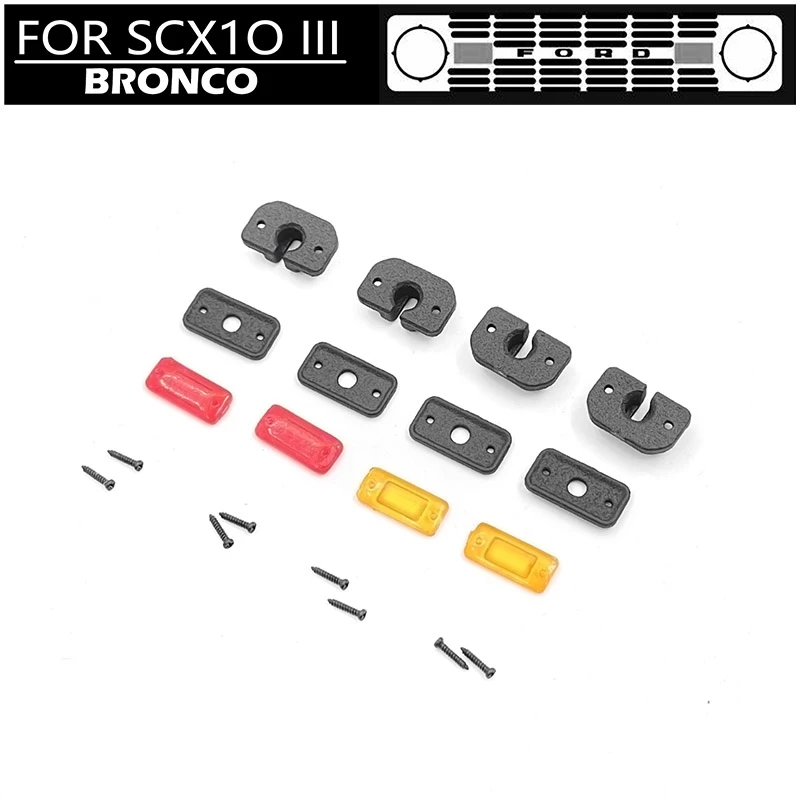

Car Light Body Case Side Lamp Kit Fit 1:10 scale Crawler Toy Car Rc Cars AXIAL SCX10 iii Bronco Shell Body Modification