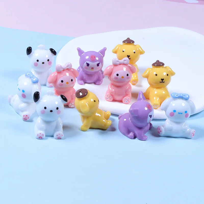 

6Pcs Sanrio Kawaii Anime Cinnamoroll My Melody Mini Accessories Diy Cute Cartoon Kuromi Phone Case Refrigerator Sticker Kids Toy