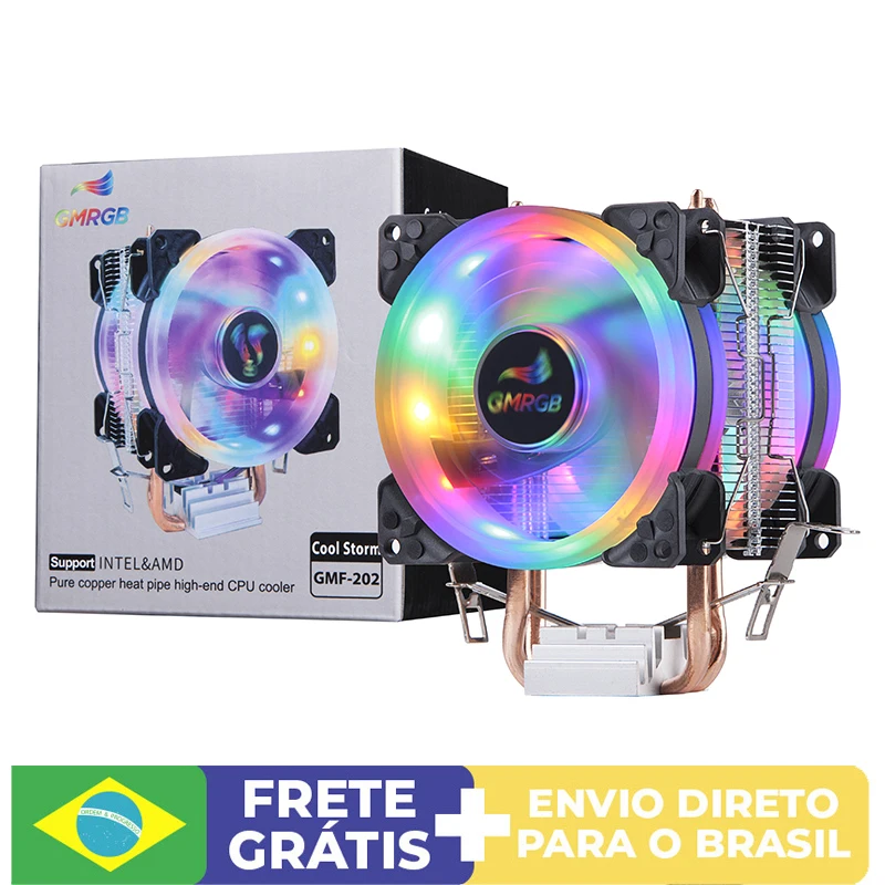 

GMRGB CPU Cooler 3 Pin RGB PC Silent Intel LGA 775 1200 1150 1151 1155 AM AM2 AM3 AM4 CPU Cooling Fan