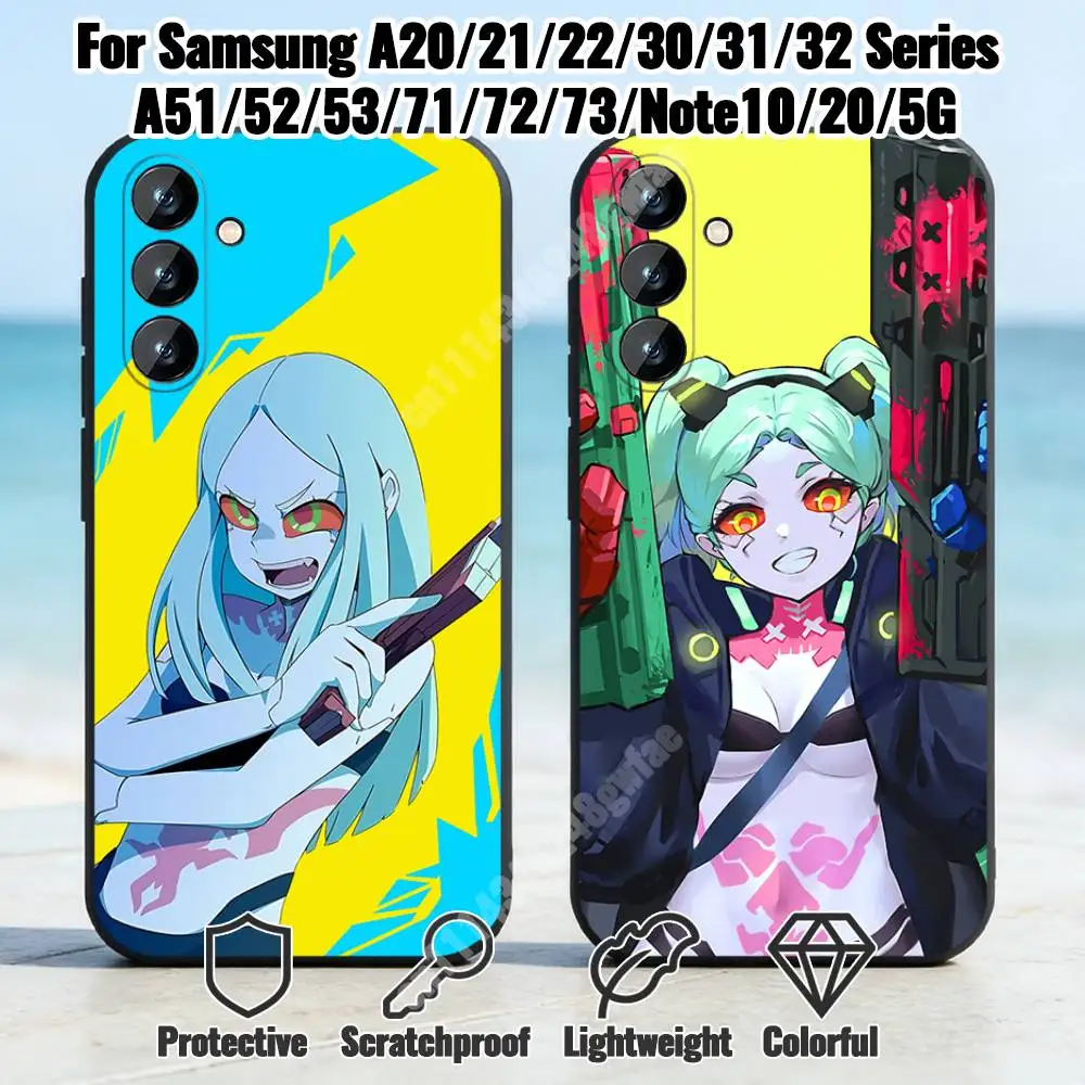Фото Чехол для телефона Rebecca C-Cyber-Punk E-Edge-Runners для Samsung Galaxy A10 11 12 20 21 22 S E A30 31 32 A40 41 42 из ТПУ. №1