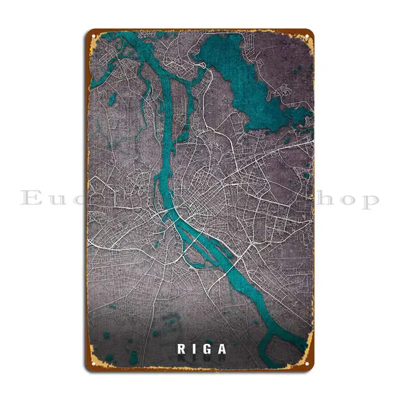 

Riga Map Metal Sign Cinema Classic Designing Design Wall Plaque Tin Sign Poster