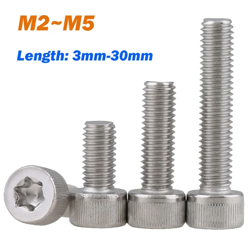 

Шестилопастной сырный винт M2 M2.5 M3 M4 M5 304 Болты Torx с цилиндрической головкой из нержавеющей стали Длина винтов с головкой 3–30 мм DIN912