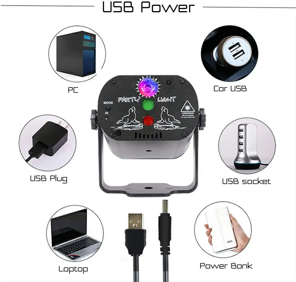 Mini RGB Laser Projector Light Party Club Lamp USB Rechargeable DJ LED Stage Disco Red Blue Green Wedding Birthday |