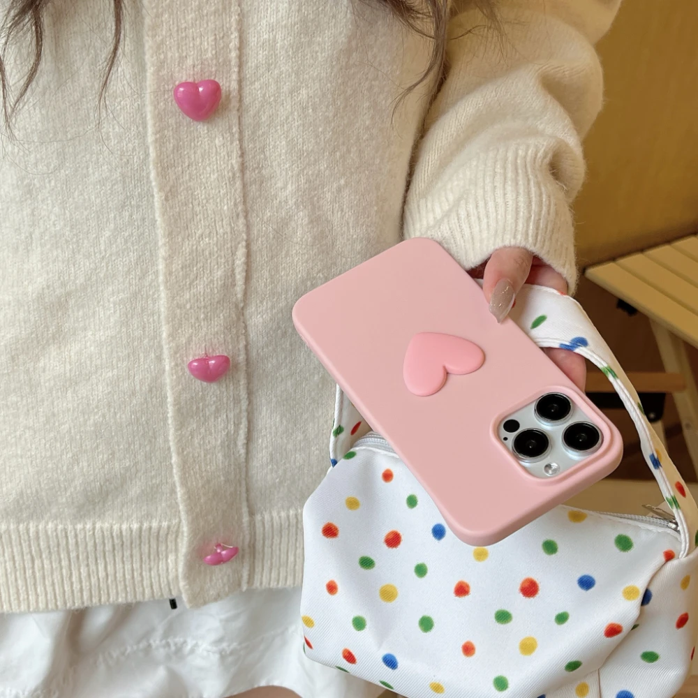 Яркий цвет 3D Love Heart Skin Feel Безграничный мягкий матовый чехол для телефона iPhone 11 12 13