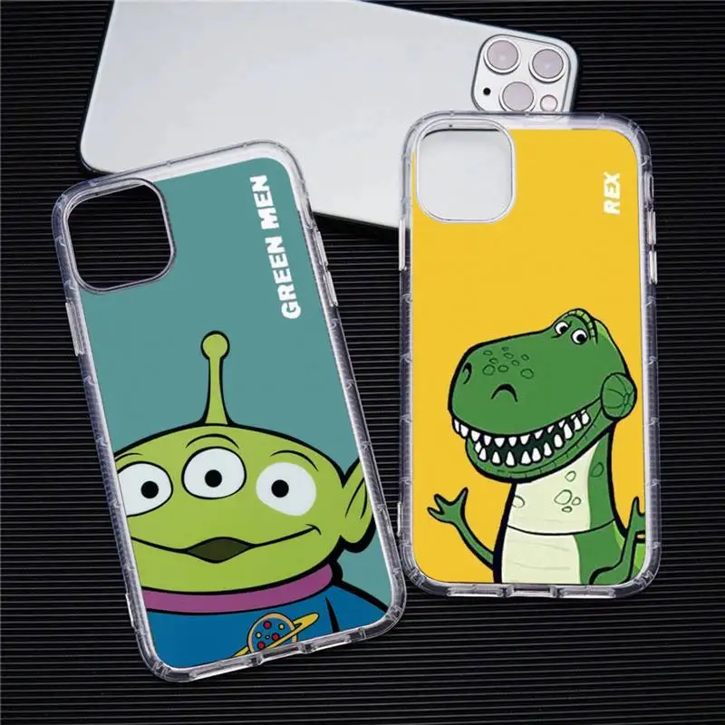 

Cute Cartoon Toy Story Buzz Woody Phone Case Transparent For iphone 13 12 11 Pro Max Mini XS Max 8 7 Plus X SE 2020 XR cover