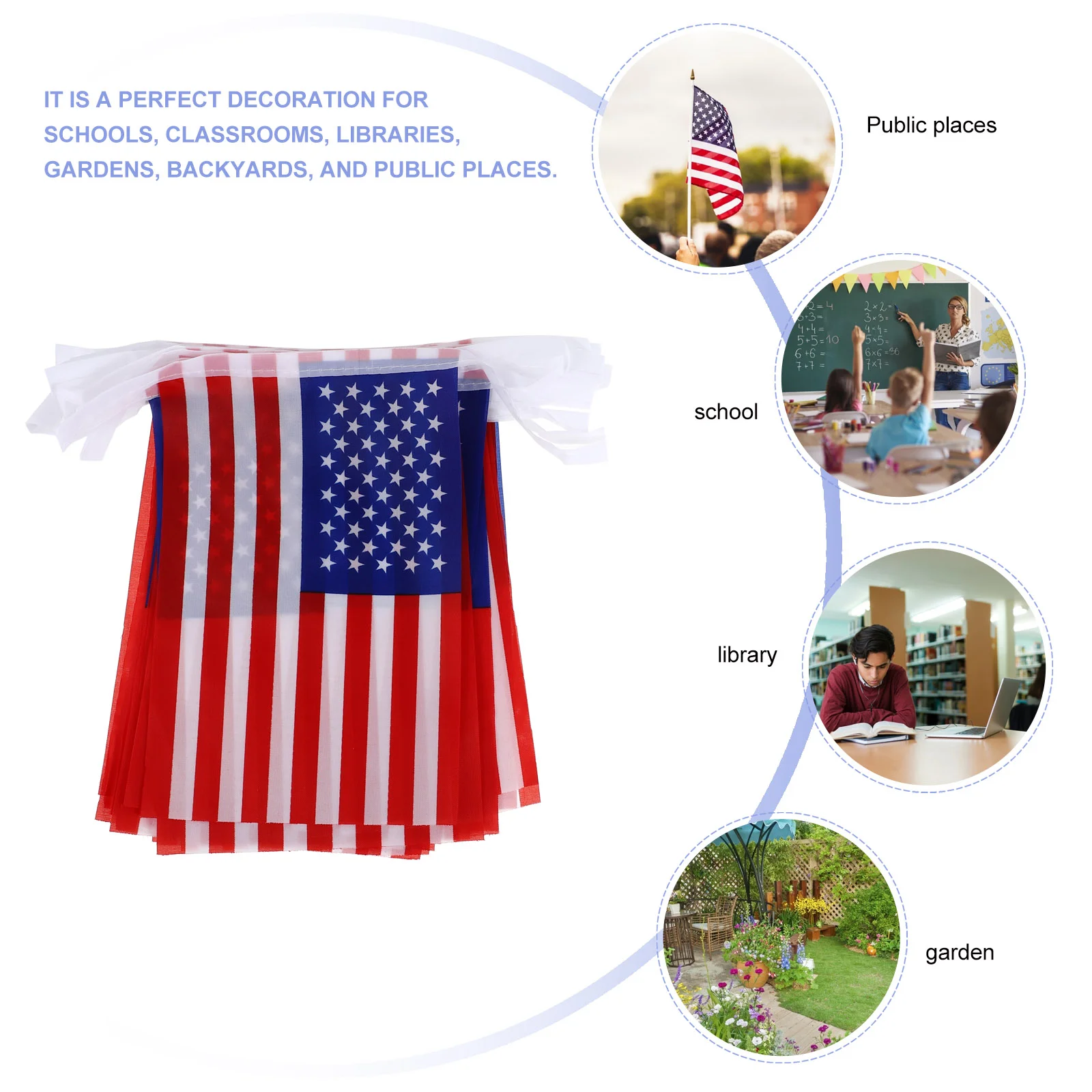 

1 String Featival Banners Fine Useful Bunting Decoration Party Celebration Banners Hanging American Flags