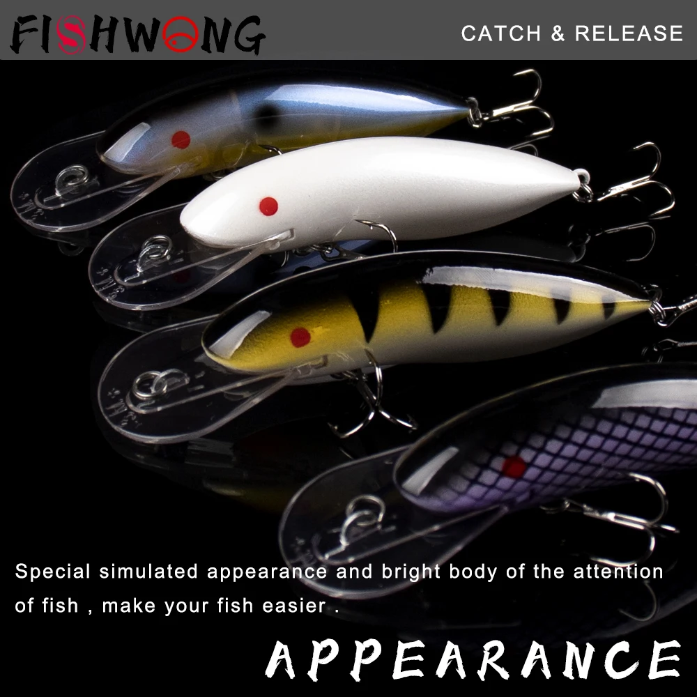 Набор из 3 плавающих приманок FISHWONG Minnow для рыбалки, 10.5 см, 13 г, с тройными крючками, для ловли щуки (art.: 3920dbee9c781) - 3920dbee9c781