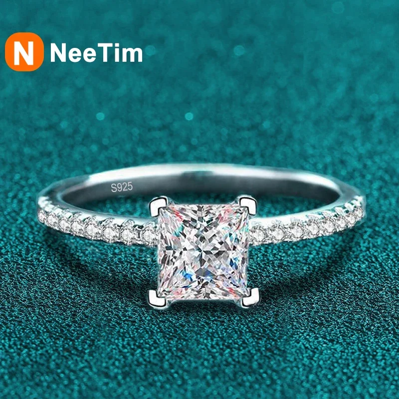 NeeTim Обручальные кольца из серебра с муассанитом 1ct/2ct | AliExpress