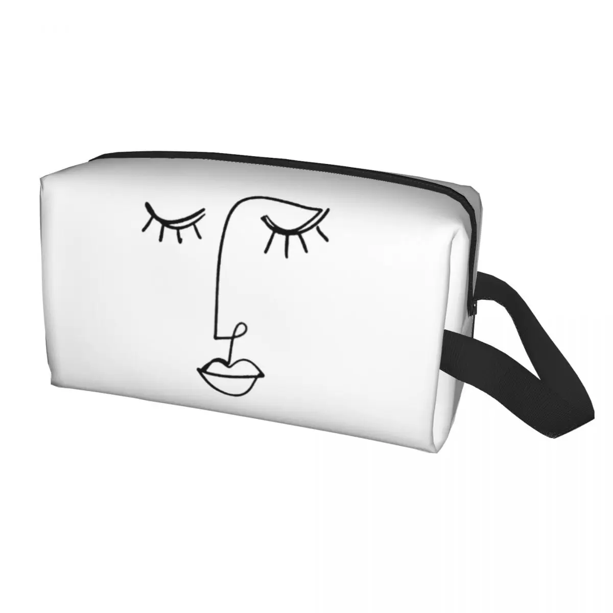 

Travel One Line Face Art Toiletry Bag Kawaii Pablo Picasso Makeup Cosmetic Organizer for Women Beauty Storage Dopp Kit Case