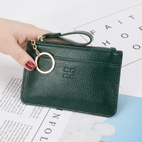 new women coin purse female leather small and slim zipper change pocket wallets women key card holder money bags mini pouch