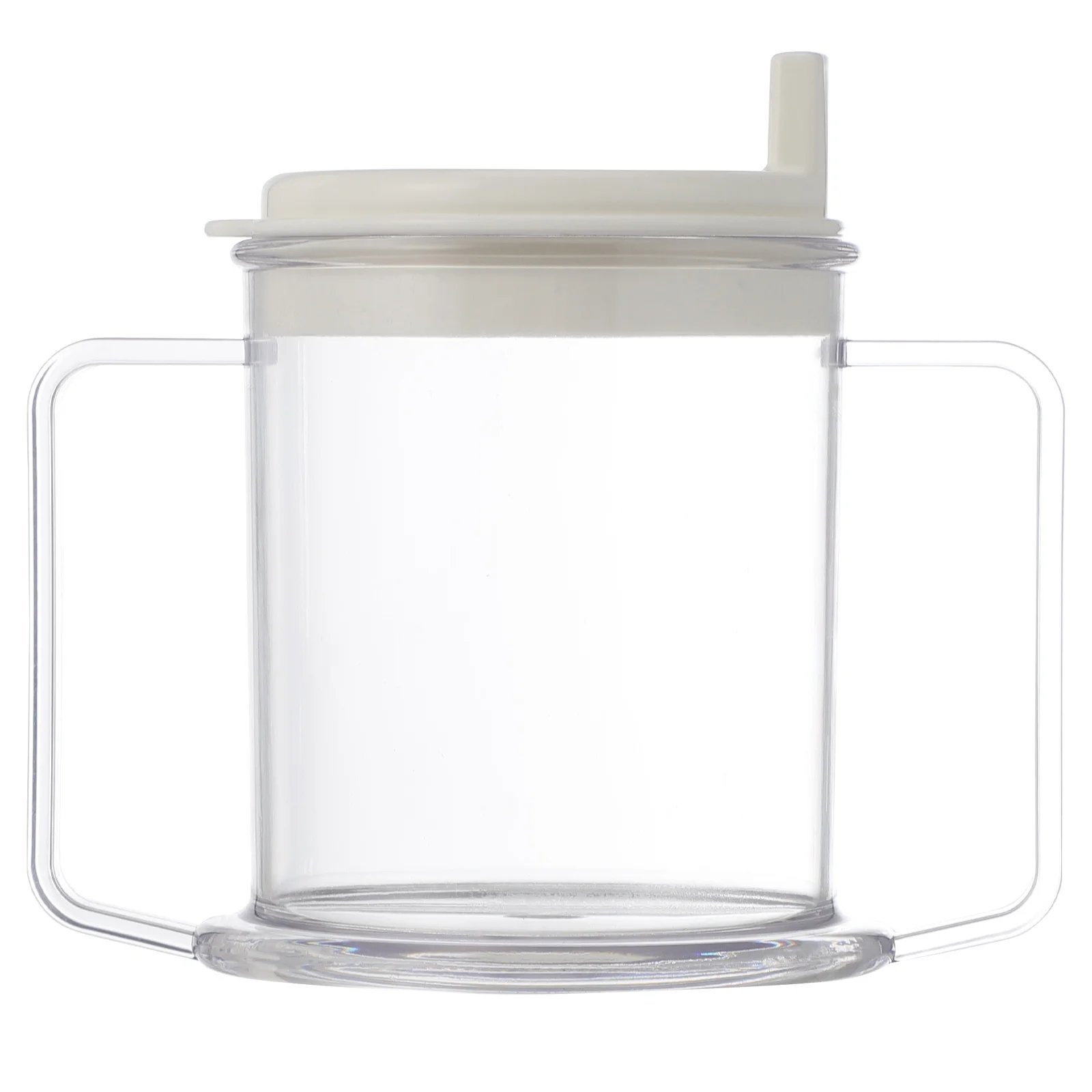 

Water Cup Double Handle Plastic Cups Old People Kitchen Drinking Cooking Dessert
