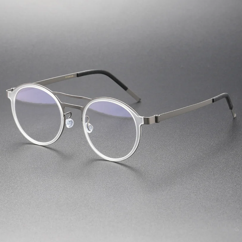 

Vintage Prescription Myopia Eyeglasses Round Frame Pure Titanium Men Optical Eyewear Anti Radiation Ultralight Glasses Women