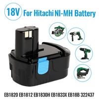 2022brand new18v rechargeable ni cd battery pack 12800mah for hitachi cordless electric drill screwdriver eb1820 eb1812 eb18 2yr