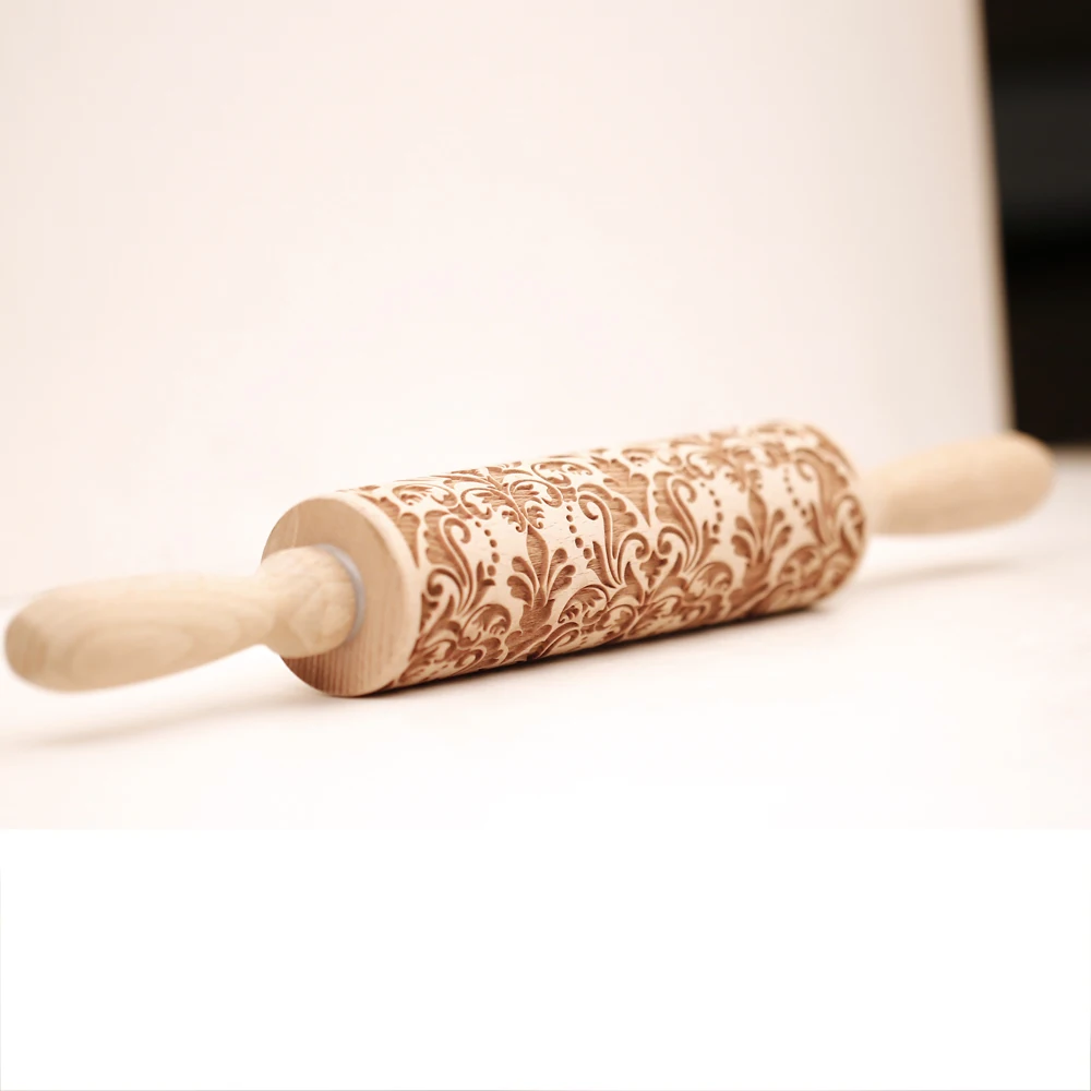 

Arjmide Deep Engraved Wooden Embossed Cookies Flower Rolling Pin for Baking 3D Cookie Mold Rolling Pins With Pattern Baking Tool