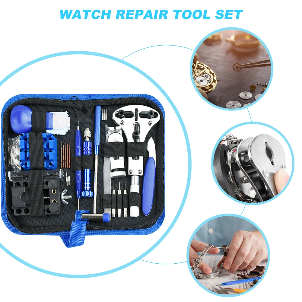 

185pcs Watch Repair Tool Kit Watchmaker Link Pin Remover Case Opener Spring Bar Remover Horlogemaker Clock Repair Set