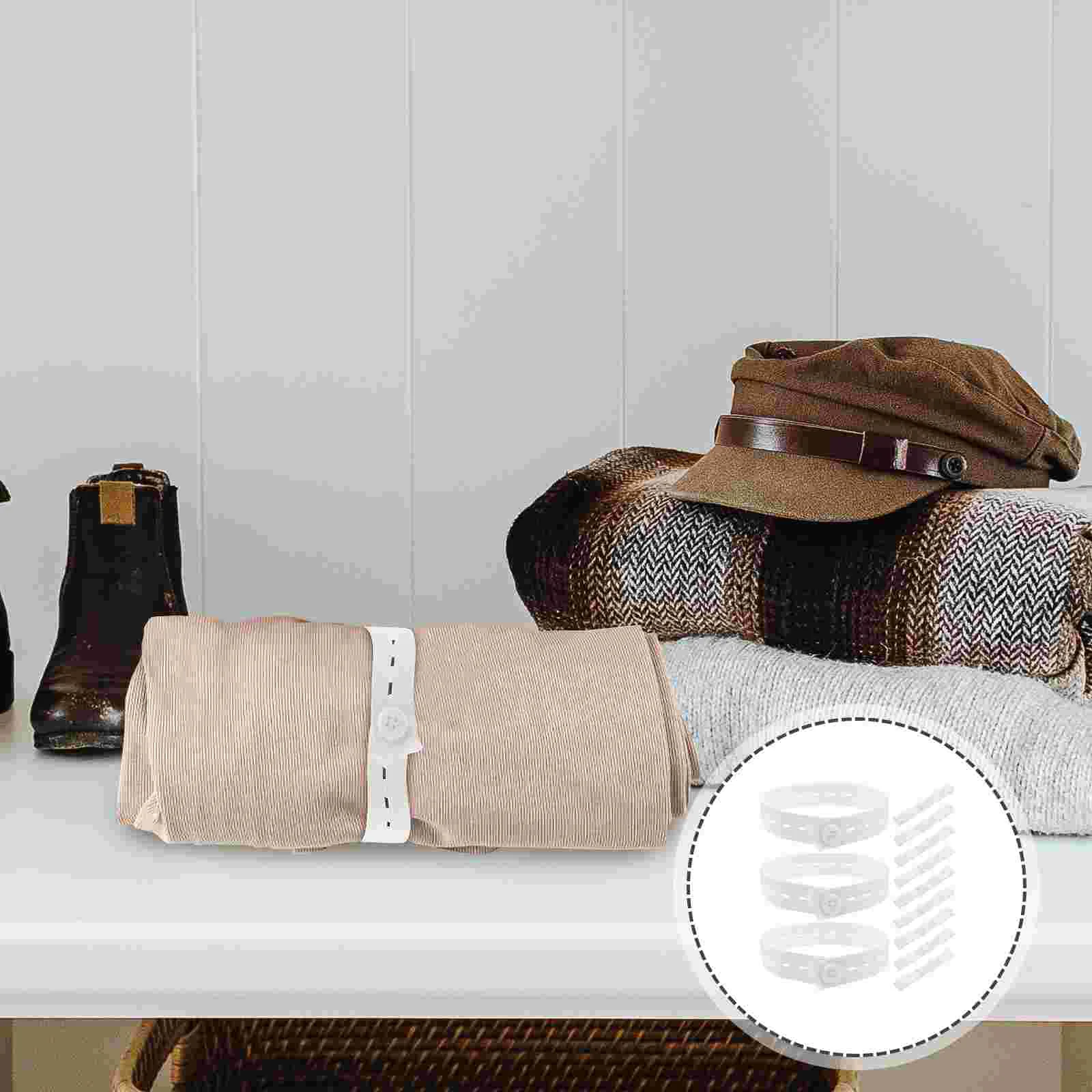 

20pcs Elastic Clothes Storage Band Clothing Storage Straps Roll-up Clothes Bands