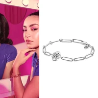 100 925 silver new rose petal favorite pan bracelet suitable for original womens festival wedding gift charm diy jewelry