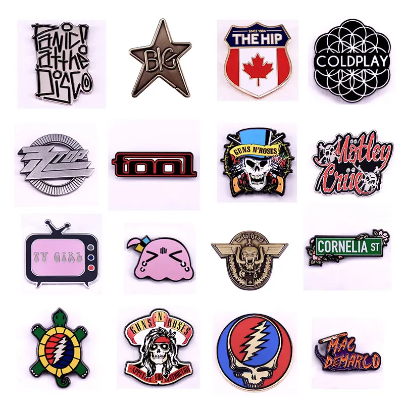 Металлические эмалевые булавки Iassic с логотипом рок-группы музыкальные искусства