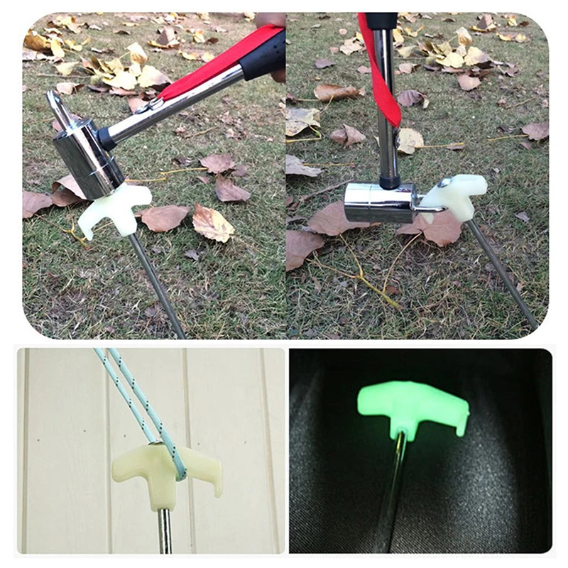 

1set Outdoor Camping Tent Accessories Hammer Wind Rope Tent Pegs Nail Stakes Bag Top Quality Outdoor