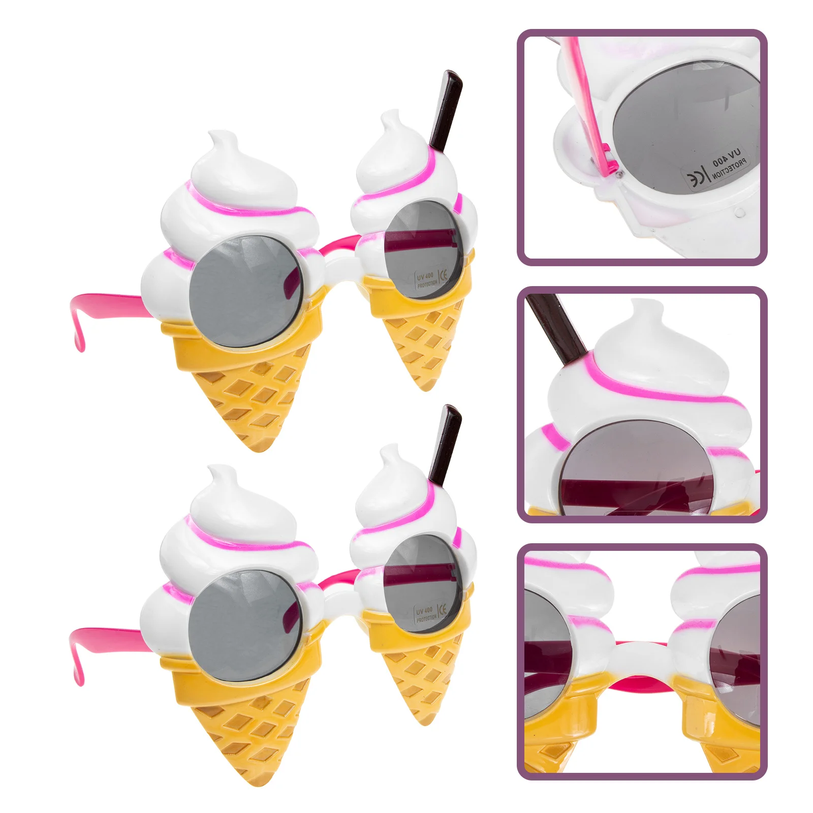 

4 Pcs Kids Sun Glasses Ice Cream Costume Eyeglasses Festival Funny Party Summer Beach Decorations Abs Prop Plastic Toddler