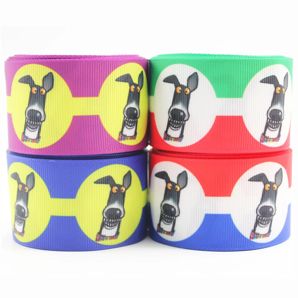 Greyhound Design Pattern Print Grosgrain Ribbon Decor Party Diy Hair Bow Dog Collar Scrapbook Cart Sew 10/25/50 Yards