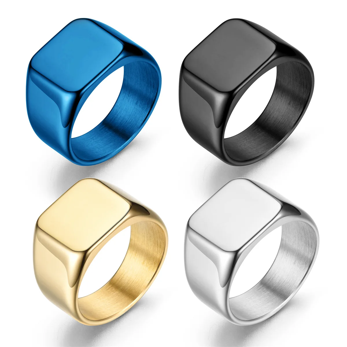 

2022 New Arrival Men's Ring Men's Domineering Business Ring Type Glossy Square Luxury Jewelry for Men Wholesale