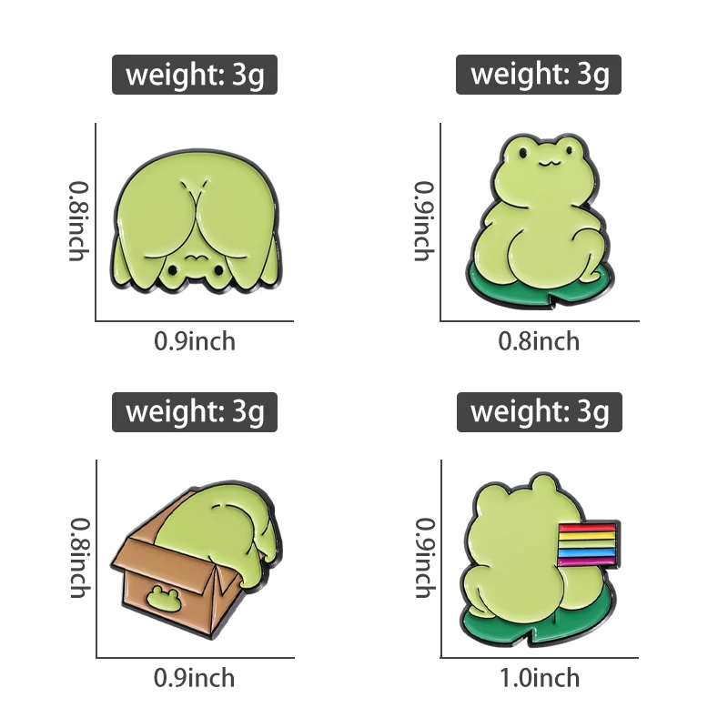 Милые эмалированные значки с зеленой лягушкой индивидуальные ЛГБТ радужные