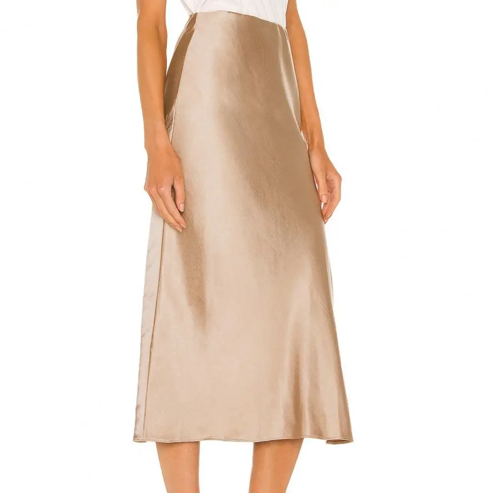 Женская элегантная Юбка-миди с высокой талией трапециевидная юбка Боковым