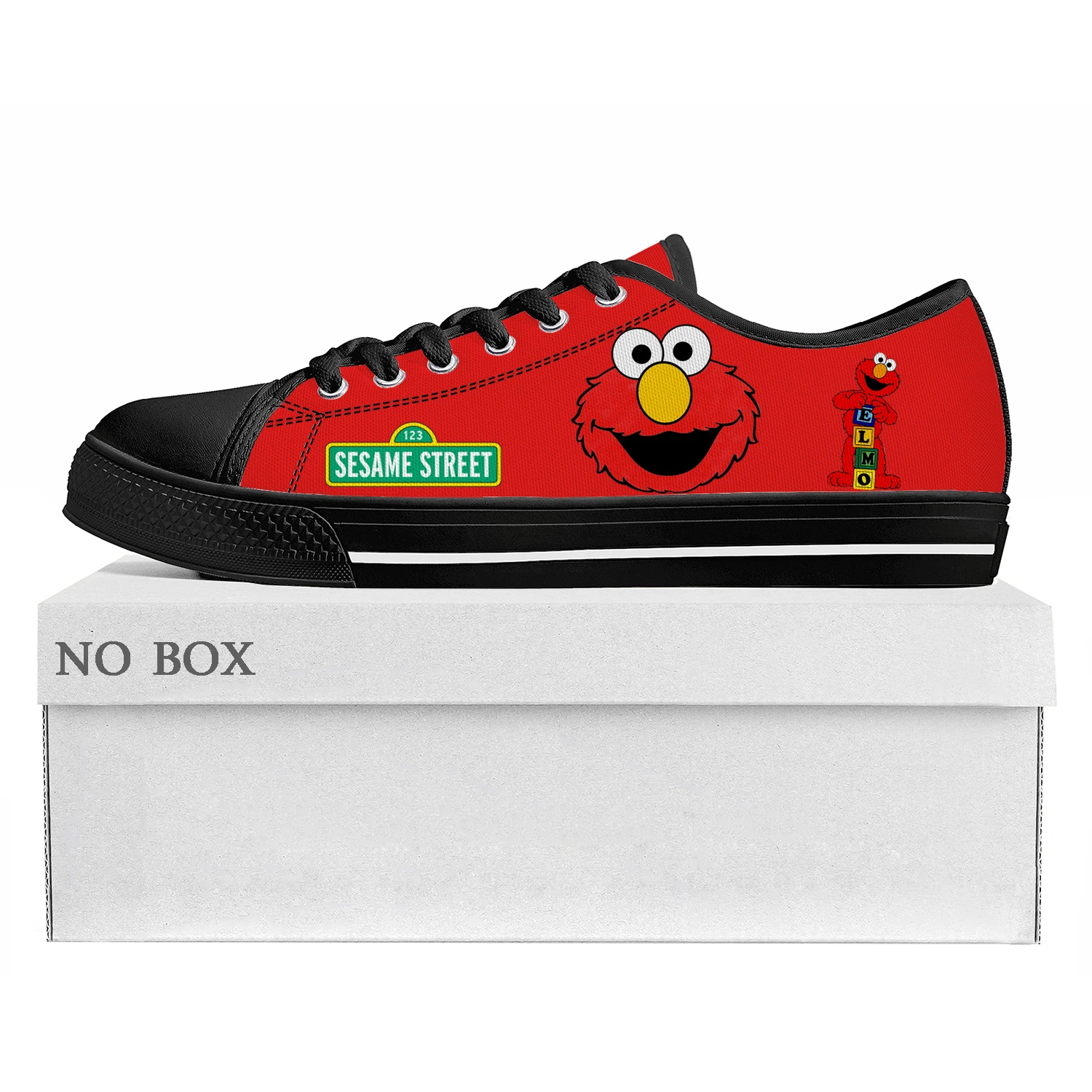 

Sesame Street Cookie Monster Elmo Low Top Sneakers Mens Womens Teenager High Quality Canvas Sneaker Couple Shoes Custom Shoe