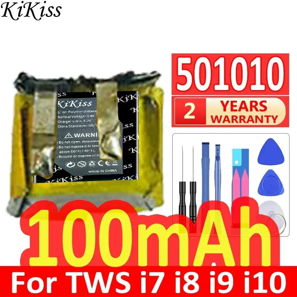KiKiss Мощная батарея 501010 401010 400909 для TWS i7 i8 i9 i10 i12 беспроводная Bluetooth гарнитура GPS MP3 MP4