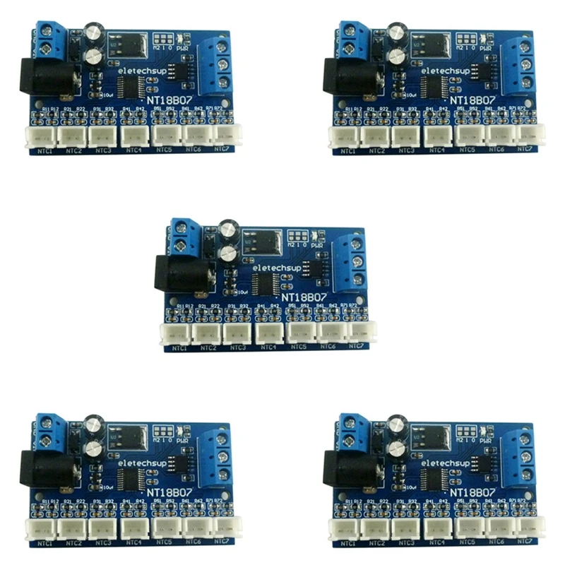 

5X 7-канальный RS485 NTC датчик температуры измерение MODBUS RTU безбумажный рекордер PLC NT18B07