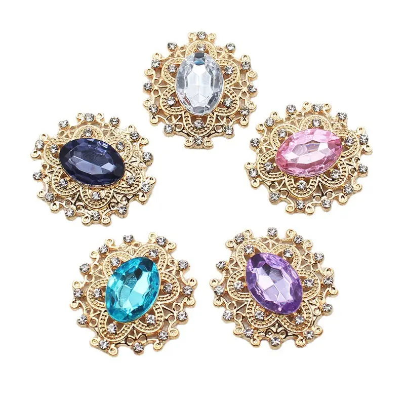 

Acrylic Flower Disk Alloy Decorative Diamond Clasp For DIY Wedding Shoes, Clothes, Bags And Jewellery Decorative Accessories