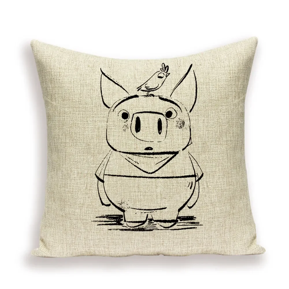 Декоративные наволочки в виде мультяшных животных подушка милой свиньи с Новым