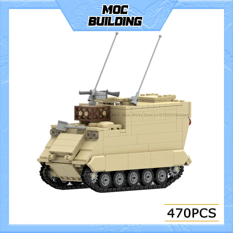 Строительные блоки MOC серия военных грузовиков M577 модель мобильного командного