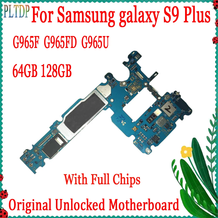 

Original Unlocked Motherboard For Samsung Galaxy S9 Plus G965F G965FD G965U S9 G960F G960FD G960U Logic Board 100% Tested Plate